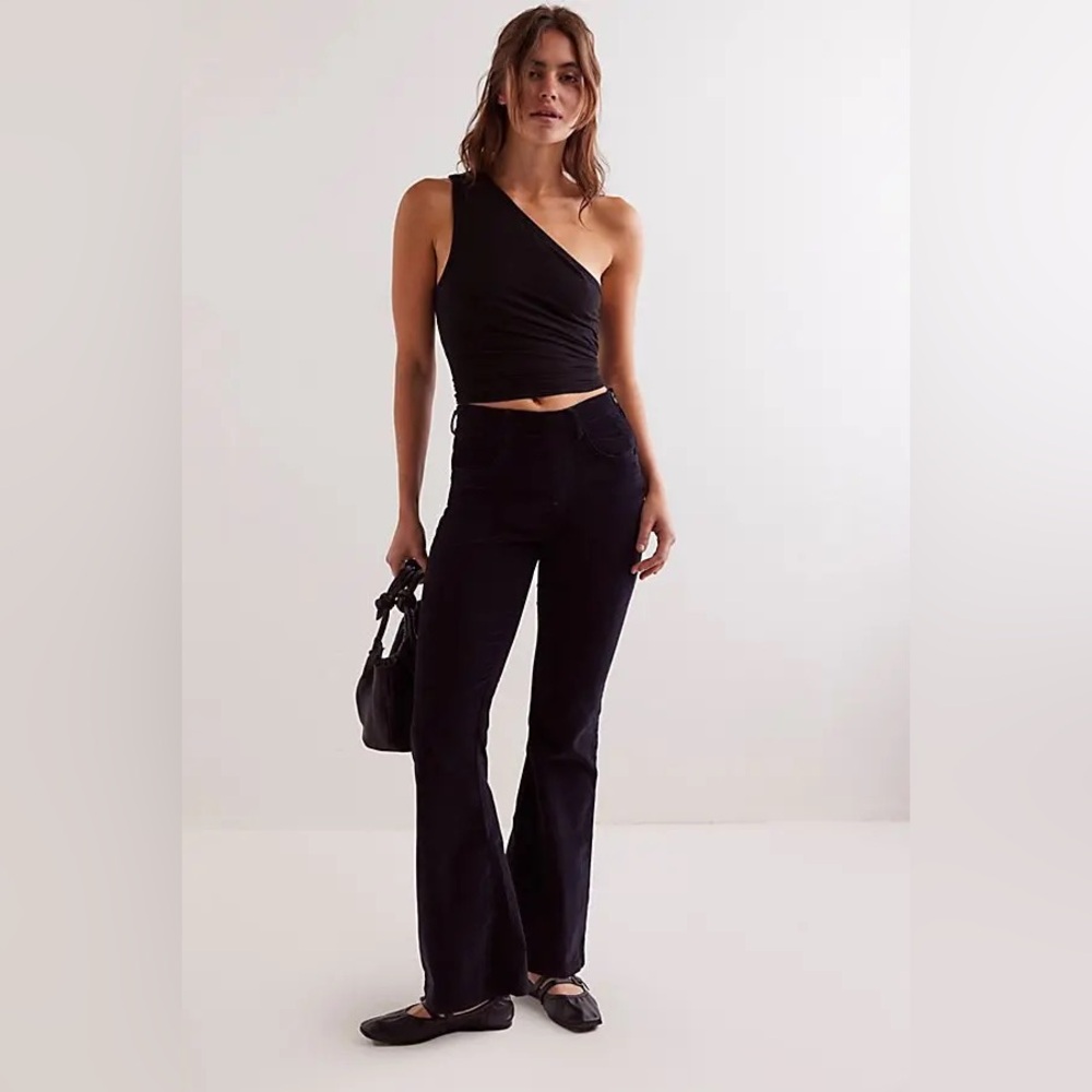 Free People Karma Cord Flare Jean in Black